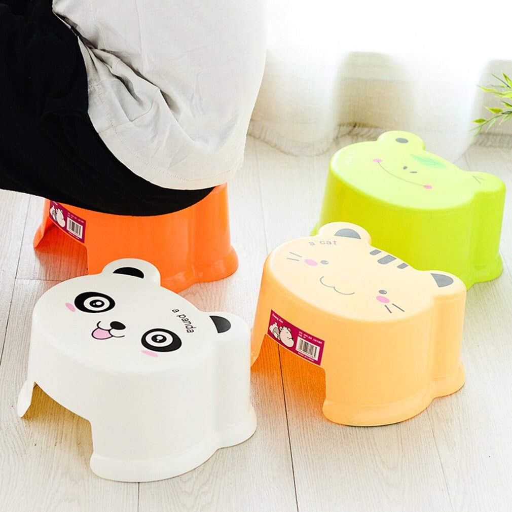 Cute Living Room Thick Plastic Stool Bathroom Bath Bench Cartoon Children Toddler Bench Shoes Bench Stool