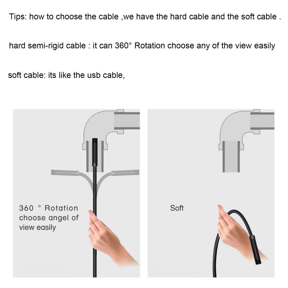 8Mm Hd Lens 1M/2M/5M/10M Zachte Kabel Android Usb Endoscoop camera Led Licht Borescopen Camera Voor Pc Android Telefoon