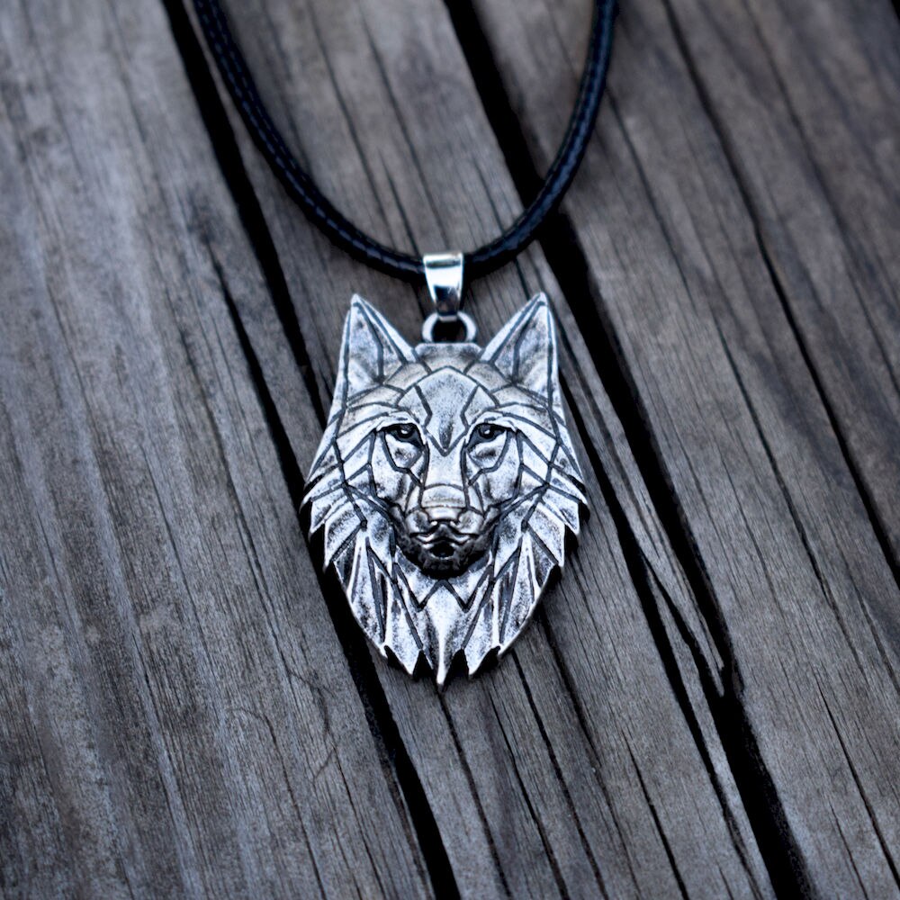 SanLan 1pcs Geometrische origami wolf ketting wild dier ketting