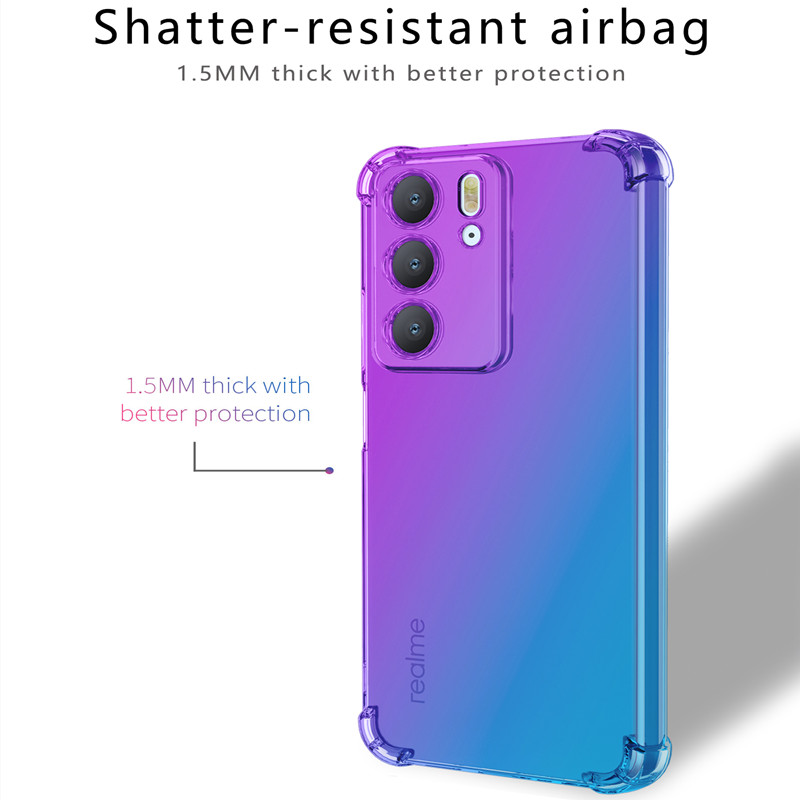Coque Airbag en TPU dégradé antichoc pour Realme C75 4G, housse de protection, Coque Capa Fundas