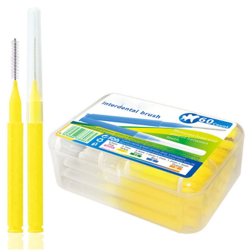 60 Stks/doos Volwassenen Interdentale Borstels Schoon Tussen Tanden Floss Kwasten Tandenstoker Tandenborstel Dental Oral Care Tool 5 Kleur Gezondheid