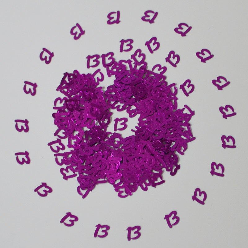 Kids Girls 13th BIRTHDAY PARTY Table Decoration Scatters Sparkle Glitz Digital Metallic CONFETTI Supplies: ROSE