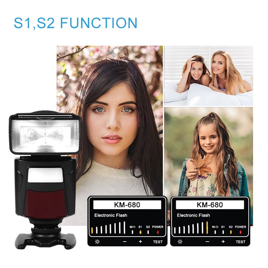 Mamen flash light speedlite trådløs master speedlight til nikon  d750 d810 d7200 canon kamera foto dslr lys lampe på telefonen
