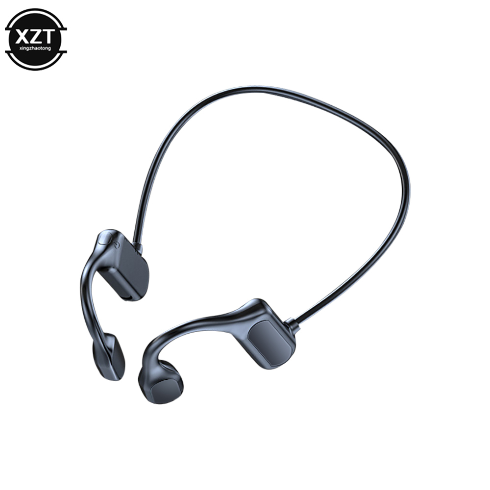 Waterproof BL09 Bluetooth 5.0 Wireless Headset Sports Stereo headphone Bone Conduction Audio Equipment Outdoor with Microphone: black