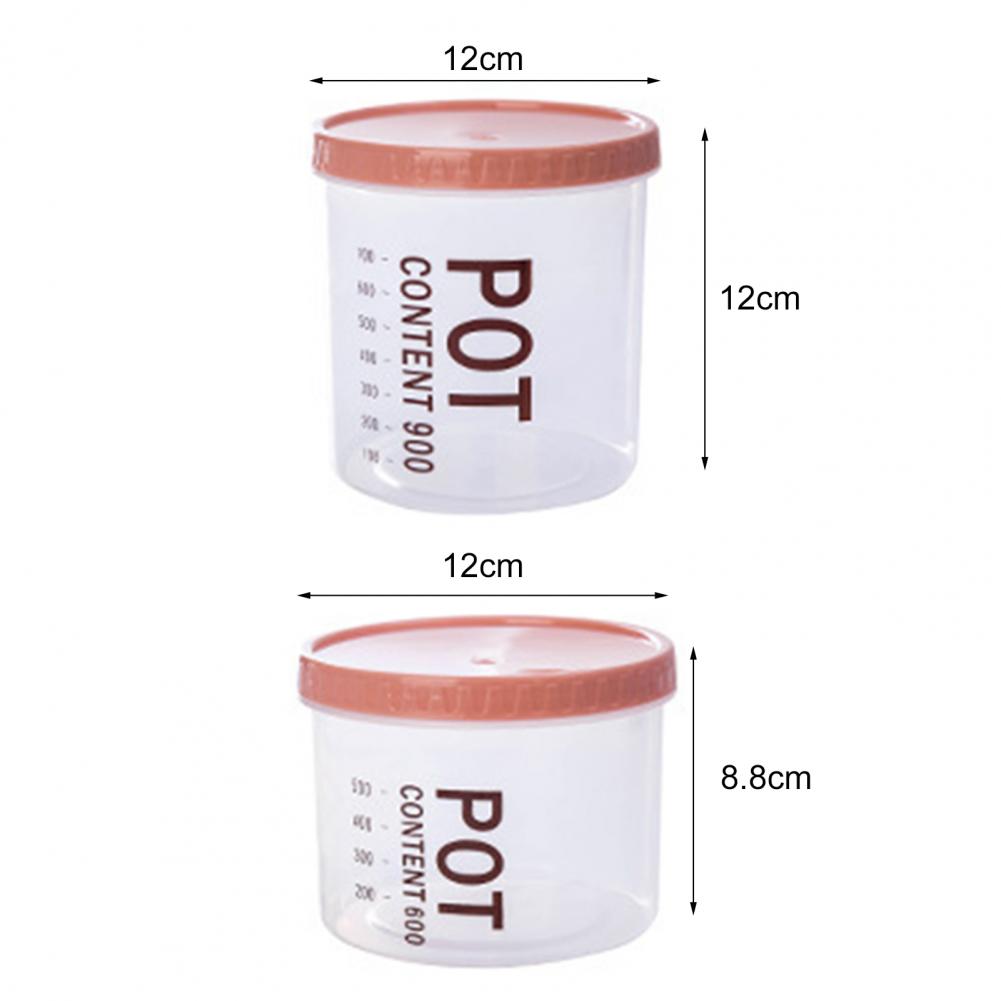 700/900ml Plastic Storage Can With Scale Sealed Tank Stackable Dried Fruit Tea Coarse Cereals Sealed Jar Kitchen Accessories