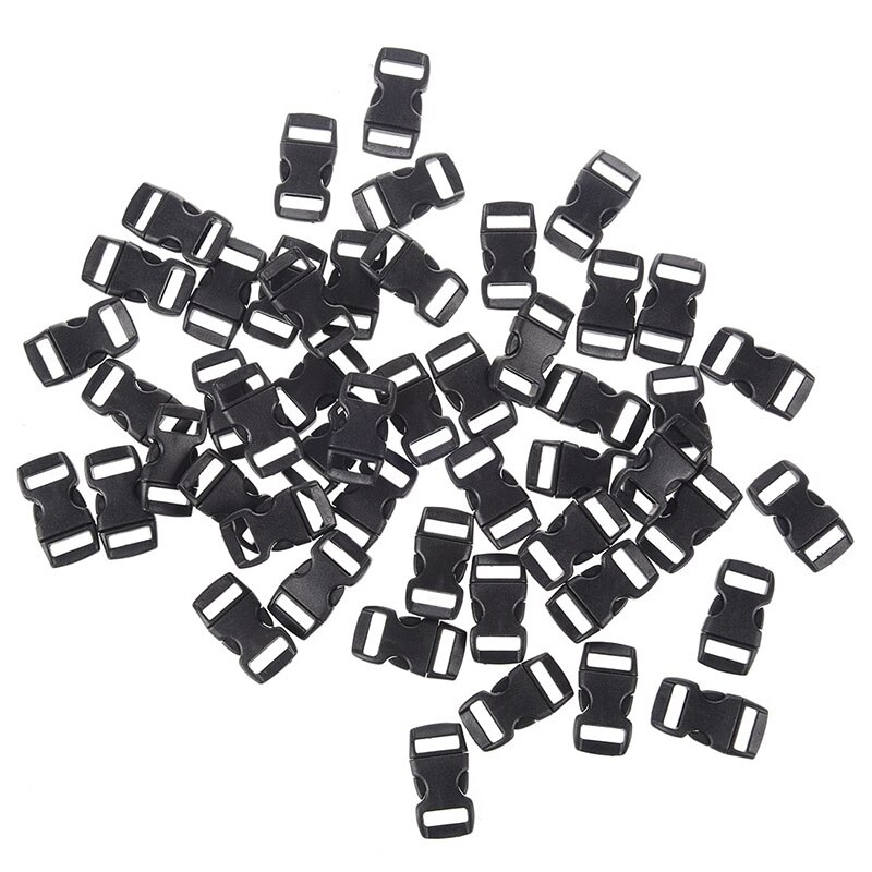 50 x Plastic Closure Click Closure Plug Closers Black