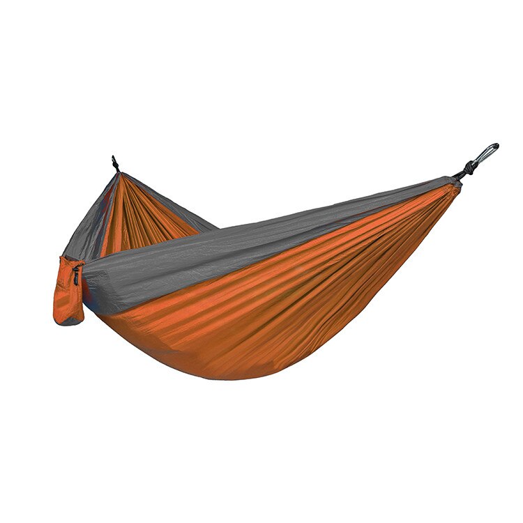 Hamaca portátil para acampar al aire libre, tela de paracaídas ligera, columpio para dormir, cama de viaje, mosquitera para acampar/senderismo/patio trasero: orange -gray no net