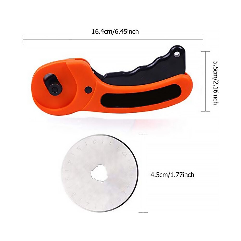 LeatherCraft 45mm Rotary Cutter Leather Cutting Tool Fabric Cutter Circular Blade DIY Patchwork Sewing Quilting Fit Olfa Cut