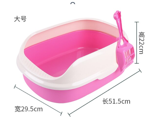 Caja de arena para perros y gatos, inodoro antisalpicaduras de peluche con pala, caja de arena para cachorros, Arenero de Interior para el hogar: Large  Pink