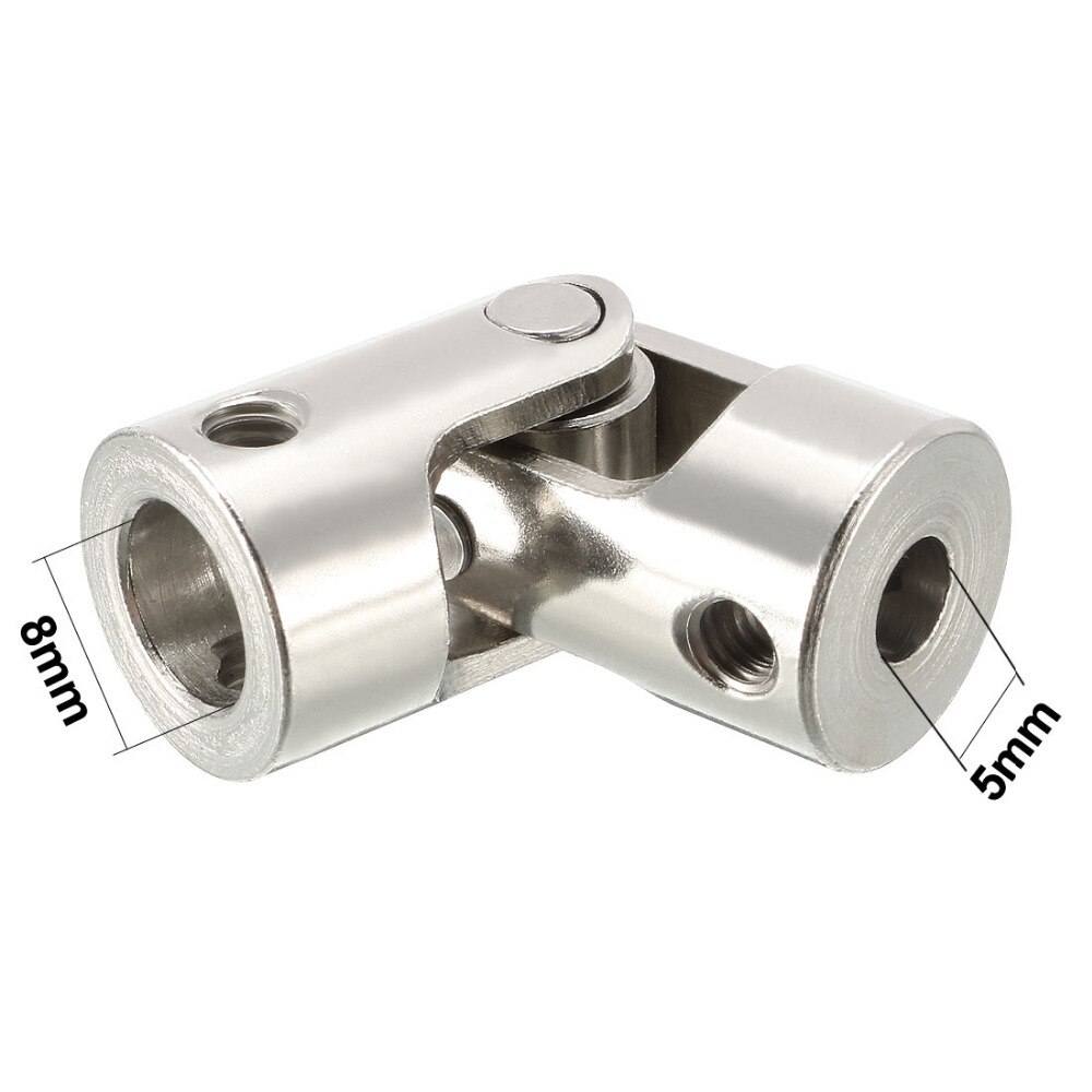 Uxcell 5-10mm Rotatable Universal Joint Steering Gear U Joint Stainless Steel Coupler Shaft Coupling Silver Tone