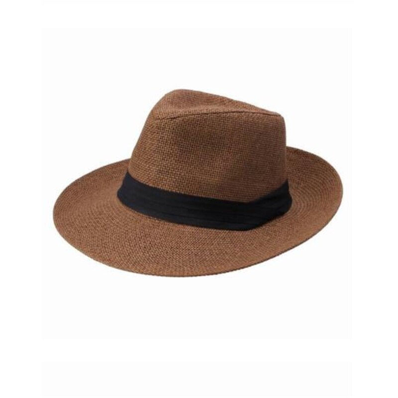Gorra de paja de ala ancha Unisex, nueva , sombrero Casual de playa de ala grande, sombrero de playa de verano hecho a mano para hombres y mujeres