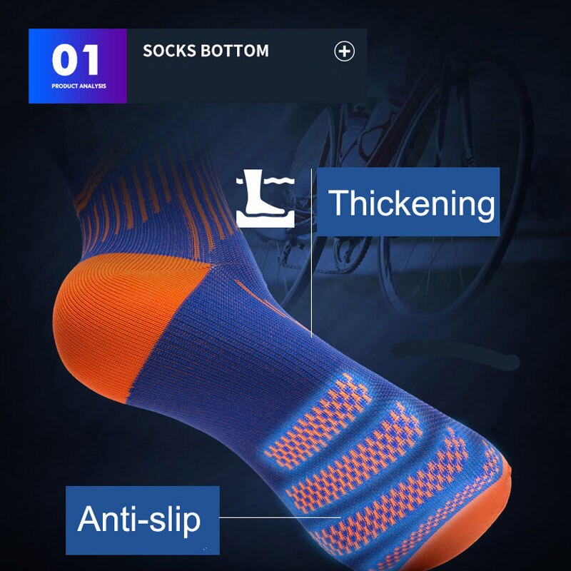 Ademende Riding Sport Sokken, Outdoor Compressie Anti-Slip Anti-slijtage Fietsen Fiets Sokken