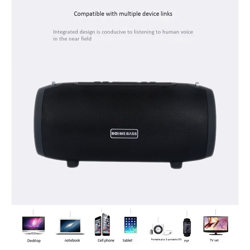 Booms Bass L9 Bluetooth Speaker Bass Portable Column Wireless Stereo Subwoofer Music Play Soundbox
