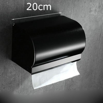 Zwarte Ruimte Aluminium Badkamer Hardware Handdoek Plank Handdoek Bar Papier Houder Doek Haak Zeepbakje Handdoek Ring: Paper Box B only
