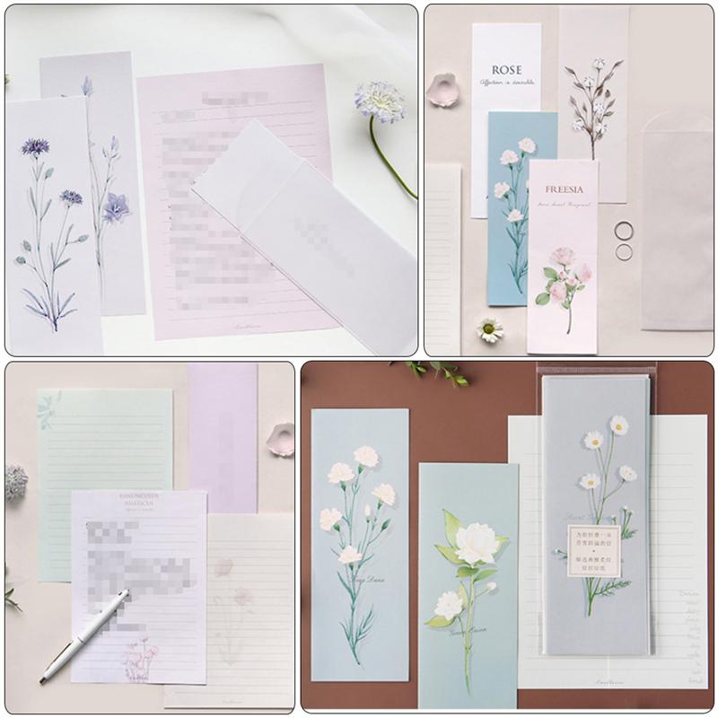 4 Sets of Writing Paper Envelopes Set Fresh Letter Envelope Letter Paper