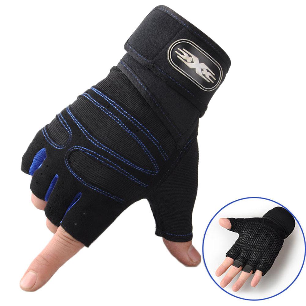 Himiss Man Anti-Slip Half Vinger Handschoenen Comfortabel Ademend Sport Handschoenen Voor Outdoor Sport Fietsen Gewichtheffen: Bruin / L
