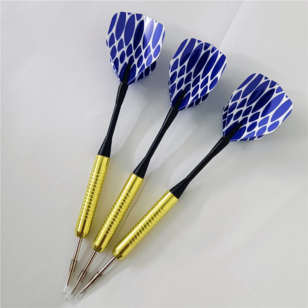 15cm 3Pcs 16g Steel Tip Darts Sports Entertainment Iron Plated Copper Dart Body Nylon Dart Rod PET Flight Darts Accessories: WHITE