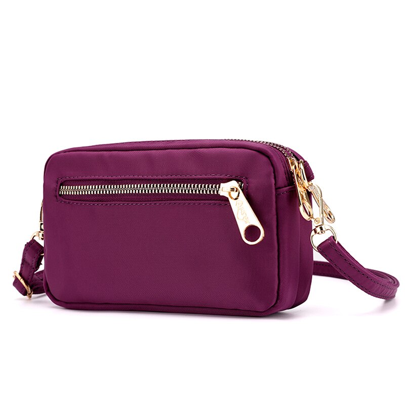 Lkeep Vrouwen Schouder Messenger Bags Nylon Waterdichte Crossbody Zak Boekentassen Mobiele Telefoon Portemonnee Portemonnee Tas Voor Vrouwen: purple