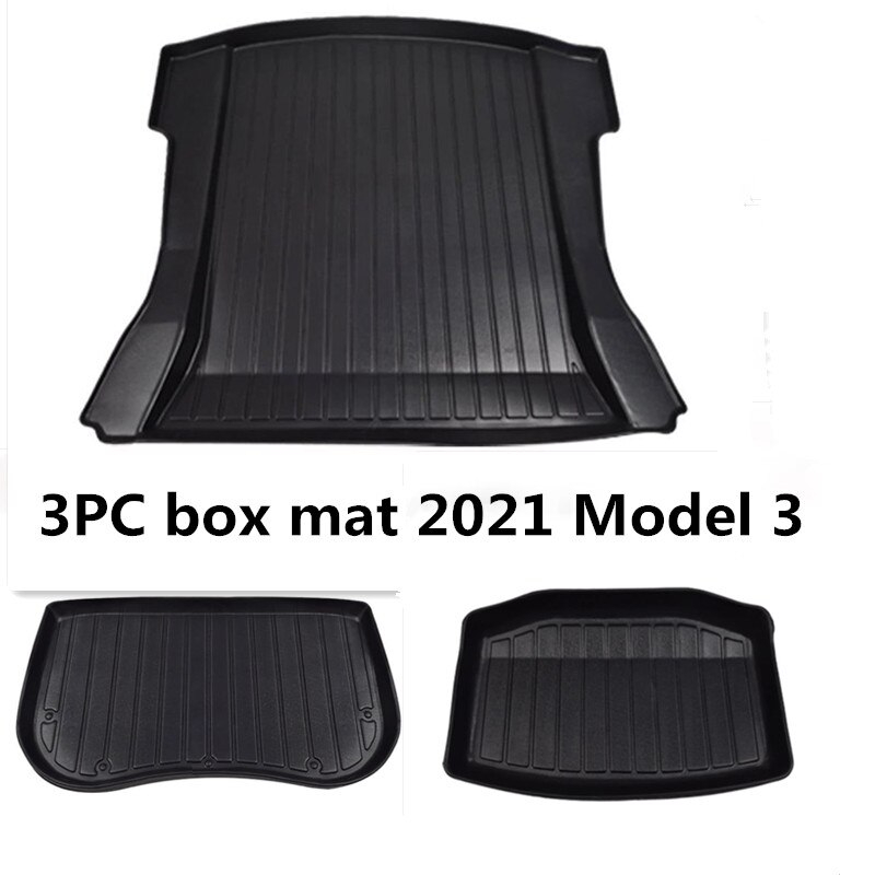 Model3 Accessories TPE Floor Mats for Tesla Model 3 Accessories Foot Mats Anti Dirt Protective Mats Trunk Mat: 3PC box mat