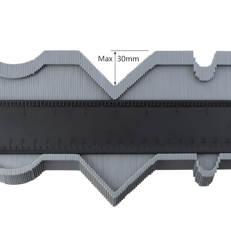 Medidor de contorno de plástico duplicador de perfiles para copiar formas azulejos laminados regla de perfil medición herramienta de marcado