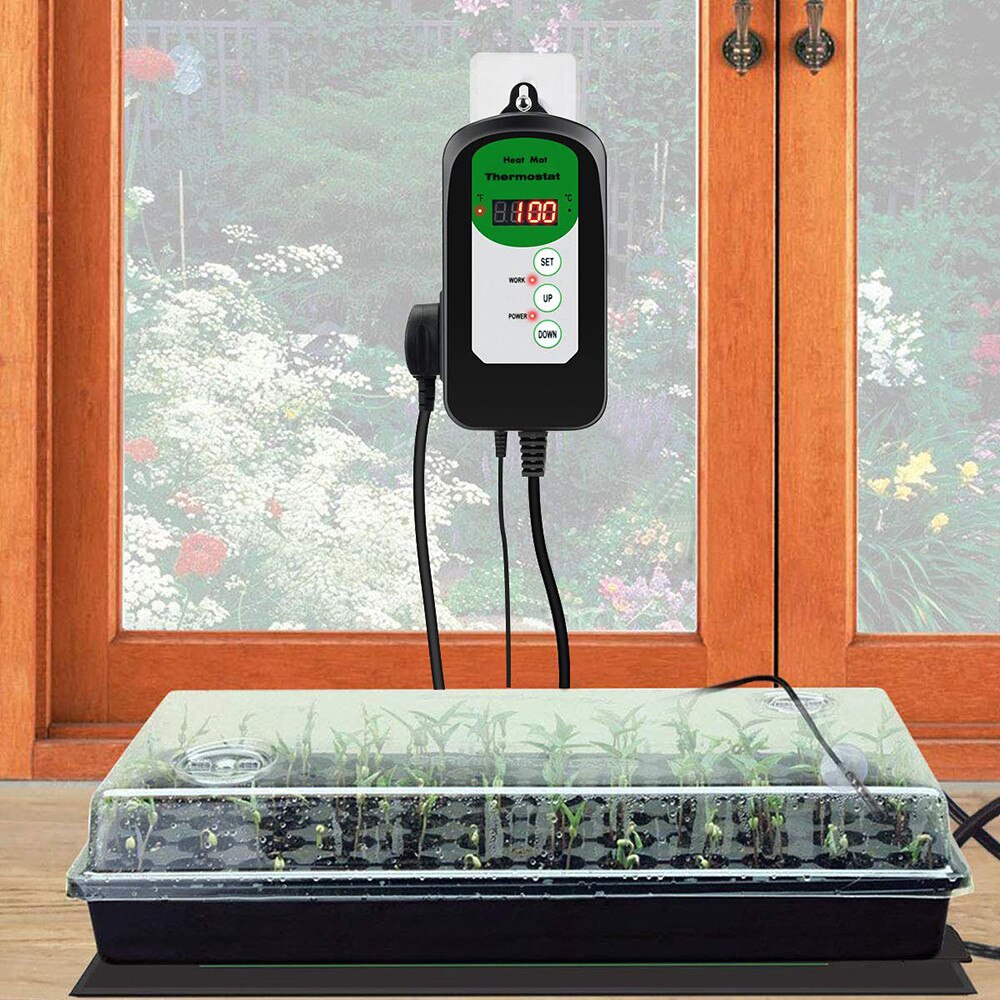 Temperature &amp; Humidity Control Regulator 220V Instrument Digital Sensor Heating Pad Crawler Controller Garden Plant EU/US/UK