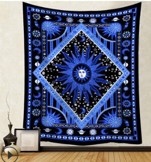 Gobeläng konst vägghängande mandala mönster filt gobeläng multifunktion heminredningsmatta picknick filt 95 x 73cm: 1