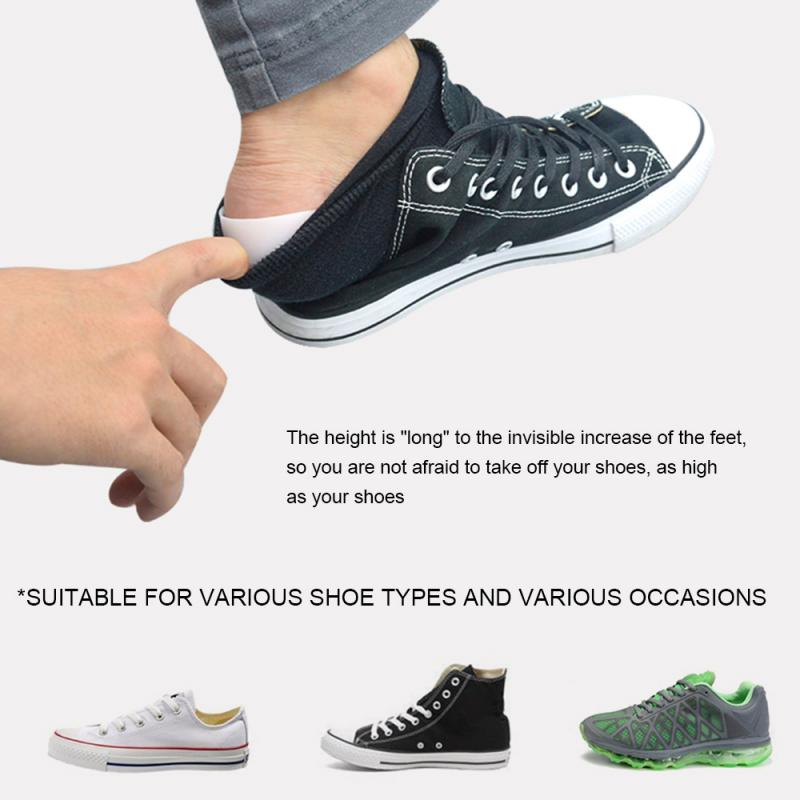 Semelles intérieures de chaussures en Silicone, 1 paire, rehausseur, chaussures de sport, courbées, coussin, unisexe, 2-4cm