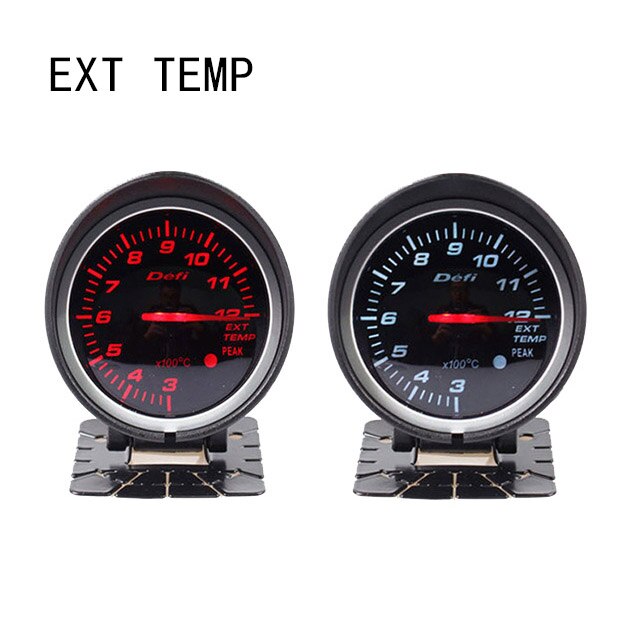 Universal df bf auto gauge varvräknare mätare med rött vitt ljus volt vatten temp oljepress vakuumförstärkning ext temp a/f ratio mätare: Ext temp
