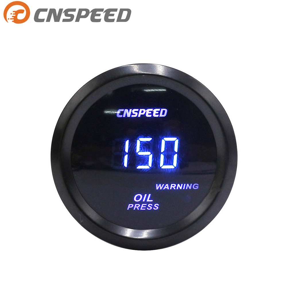 CNSPEED 2 "52mm Auto Digitale oliedrukmeter 0-150Psi Blauwe Led Light Olie druk gauge met sensor Auto meter