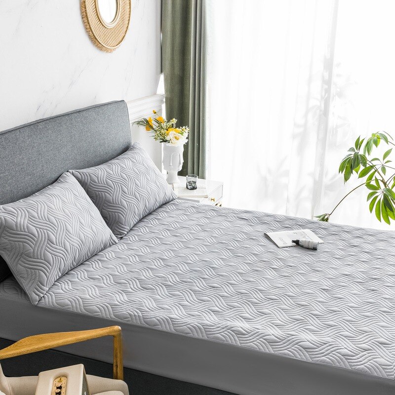 Embossing Matras Pad Cover Voor Matrasbeschermer 100% katoen Bed Bescherming met elastische hometextile