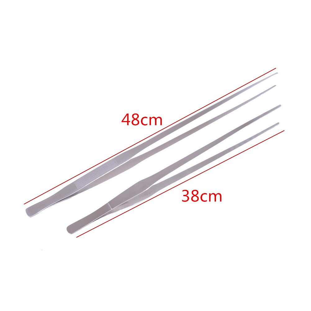 Aquarium Live Tank Straight Curve Plant Tweezer Long Tongs Stainless Steel Plant Shrimp Reef Tank Crooked Tweezer 27cm/38cm/48cm
