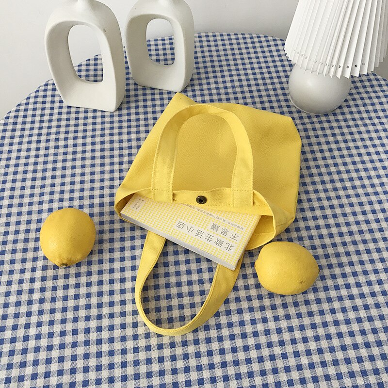 Jedzenie niosące pudełko na obiad urocza torba dziecko zakupy puste Eco klient prezent z płótna przenośne dzieci luzem tkanina w jednolitym kolorze obiad: yelllow