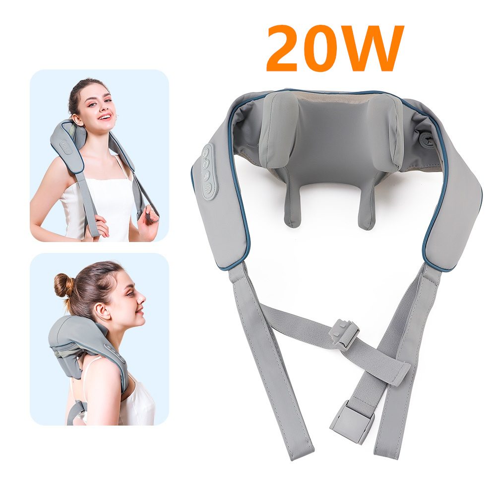 Foreverlily-masajeador inalámbrico para cuello y hombros, chal de masaje para amasar hombros y espalda, masajeador Cervical para cuello Trapezius, 26W: Oro