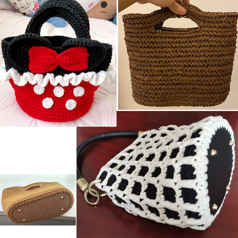 Almohadilla de cojín para hacer bolsos, bolsa moldeadora inferior para bolso de hombro, DIY, accesorios de bolso, fondo ovalado para bolso de punto, 30x10cm