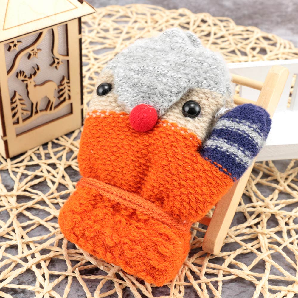 1 coppia Carina Cartone Animato Uccello Morbido Guanti Caldi di Inverno Del Bambino Guanti Per Bambini Lavorato A Maglia Elastico di Spessore Guanti per Bambini Guanti Per Bambini