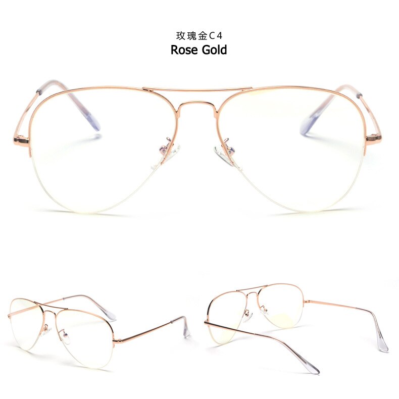 Jackjad vintage puolikehyksiset ilmailulasit metalliset 6589- tyyliset tavalliset silmälasit merkkikehykset silmälasit oculos de grau: C4