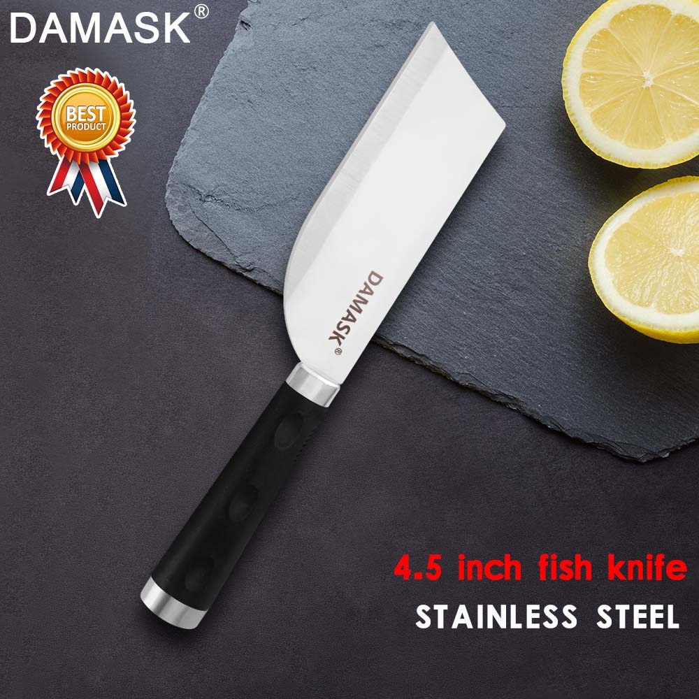 Damask Stainless Steel Fish Boning Knife Filleting Knife For Killing Fish Chef Salmon Cleaver Sharp Cooking Tools