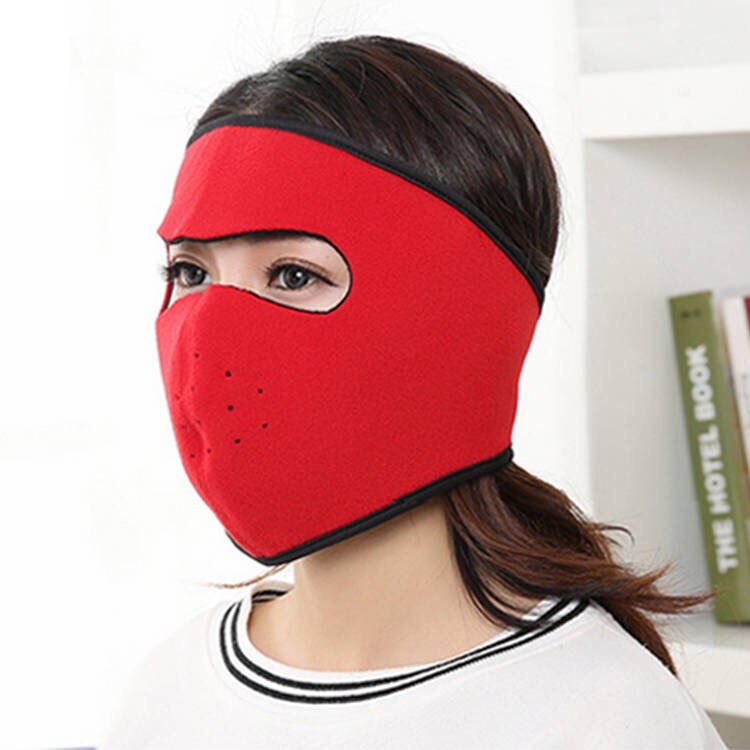 [både mænd og kvinder] efterår og vinter cykelmaske opvarmning fortykket maske ørebeskyttere integreret ørebeskyttende varm maske: Kz -01 rød