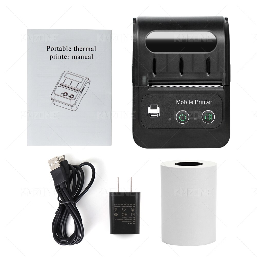 Portable Mini 58mm Bluetooth Printer Inkless Printing Free Android &amp; iOS System Wireless Connected With Computer Thermal Printer