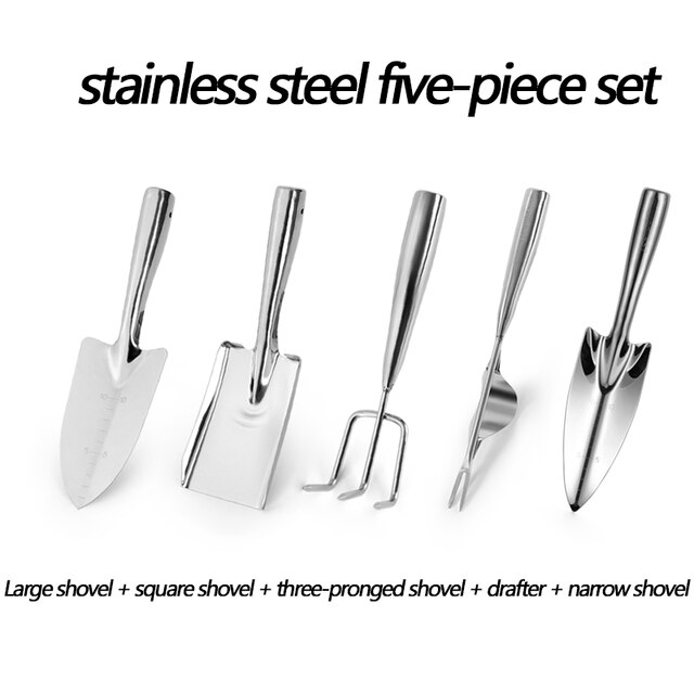 1/3/5 Piece Set 201 pala in acciaio inossidabile per uso domestico piante in vaso piantare all'aperto scavare sabbia allentando terreno attrezzi da giardino: K