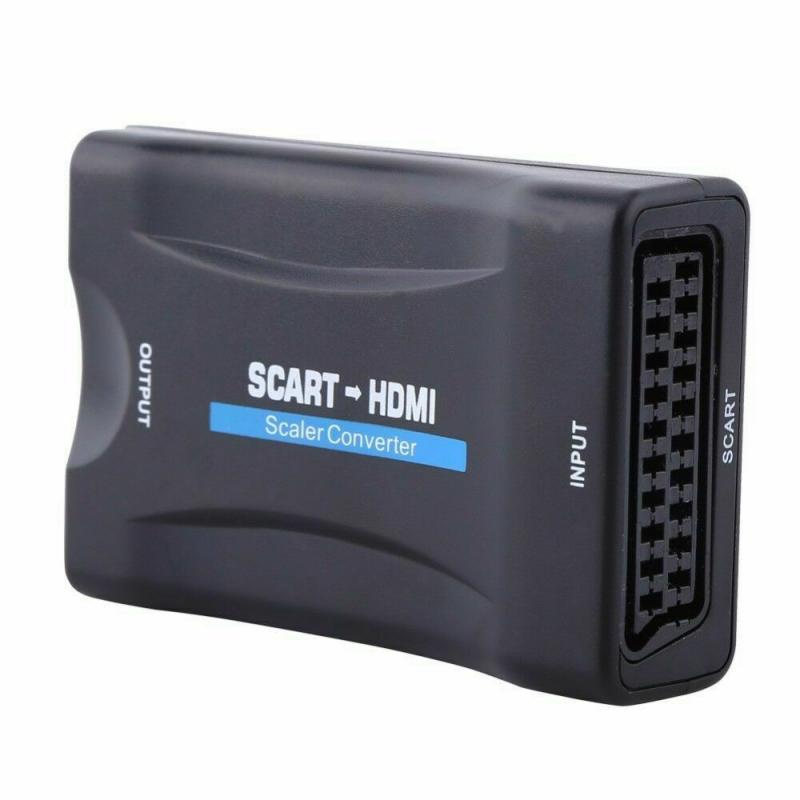 Eu/Us Power Plug 1080P Scart Naar-Compatibel Converter Audio Upscale Video Adapter Voor Hdtv Sky Box stb Voor Hd Tv Dvd Telefoon