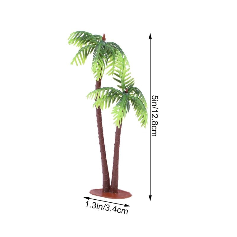 12 piezas de plástico de coco palmera plantas artificiales macetas de plantas en miniatura Bonsai artesanía Micro paisaje DIY decoración para el hogar A3