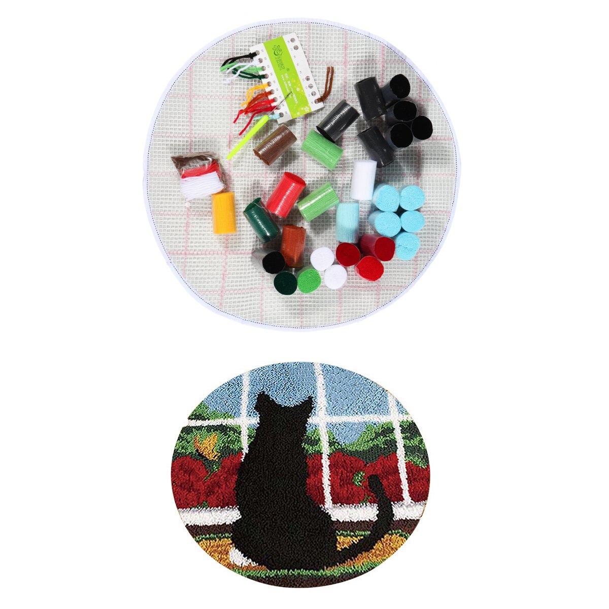 Santa Claus Dog Needlework Latch Hook Rug Kit Unfinished Crocheting Rug Embroidery Carpet Handmade Floor Mat Carpets Living Room