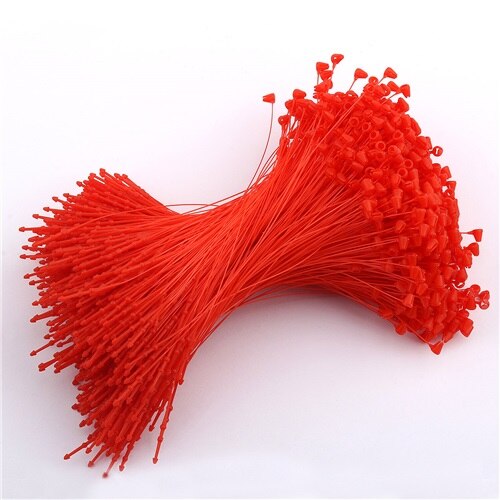 5000 Pieces/lot 5" White Hang Tag Loop Garment Price Tag Barbs Security Loop Snap Lock Plastic Tag Fastener Hang Ties: red