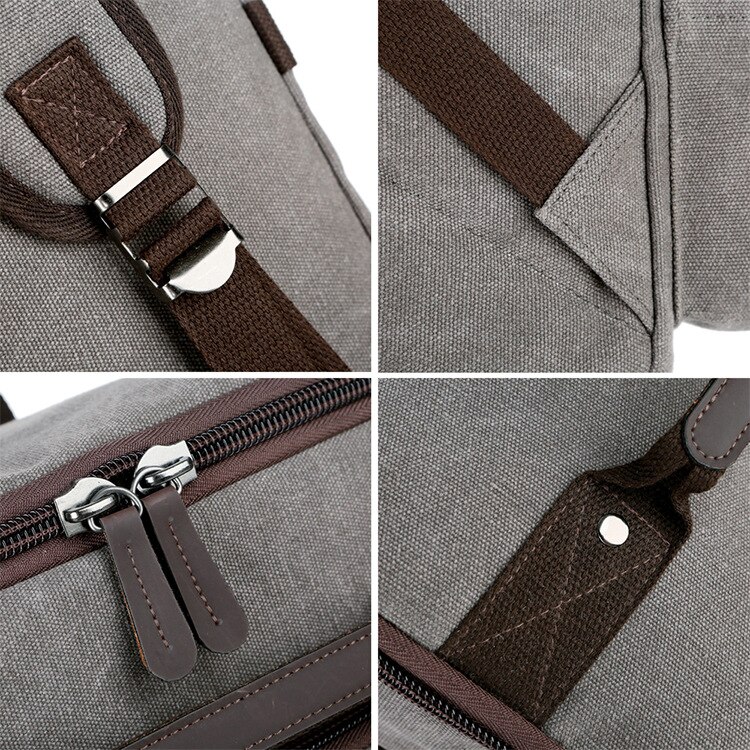 Tilorena masculino lona mochila de grande capacidade resistente ao desgaste lazer viagem computador saco retro masculino ombro grande tamanho