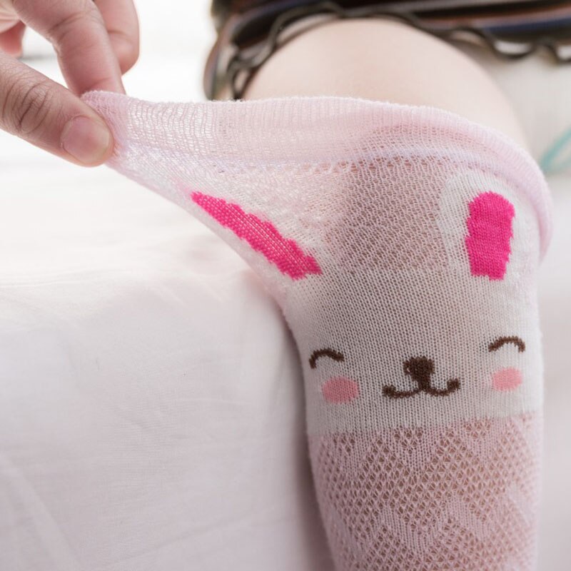 3Pairs Baby Sokken Mooie Cartoon Mesh Hoge Over De Knie Kousen Kids Airconditioning Anti-Mug Zomer Kousen baby Gi