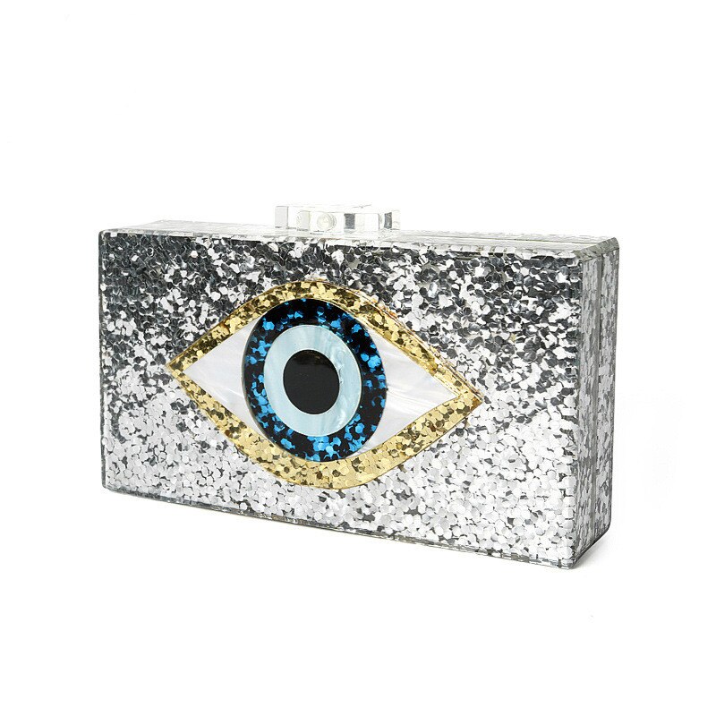 Botom Top Bling Eye Acryl Handtas Schoudertas Avondtasje Luxe Clutch Telefoon Cosmetica Party Bags Purse