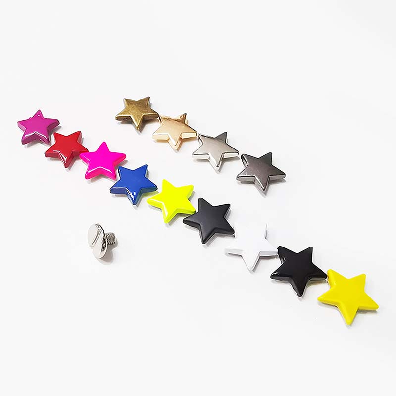 100Pcs/Batch 10Color 12mm Flat Five Star Rivets Cl... – Grandado