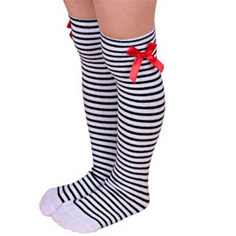 bébé vêtements d'été nouveaux enfants en bas âge filles grand arc genou haute longue doux coton bébé chaussettes nœud papillon 100% coton chaussettes: style2