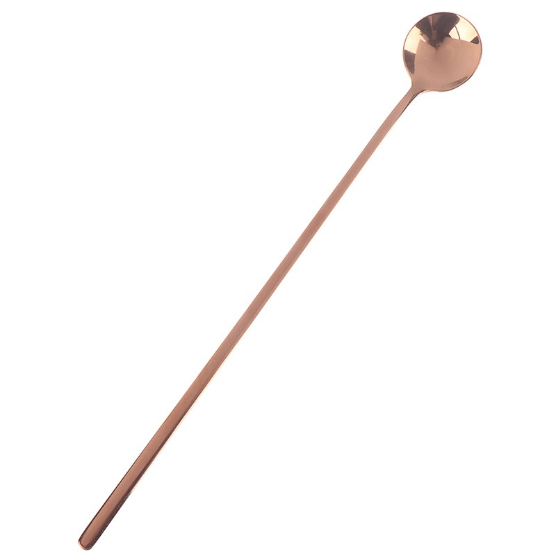 1Pc 24cm Long Handled Stainless Steel Ice Cream Dessert Tea Spoon Colorful Coffee Spoon Dinnerware Flatware Kitchen Tools